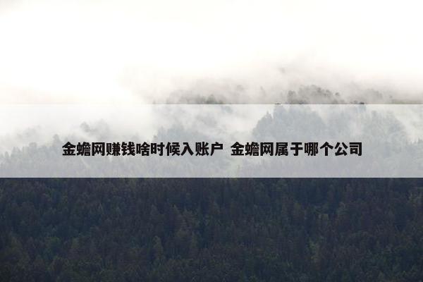 金蟾网赚钱啥时候入账户 金蟾网属于哪个公司