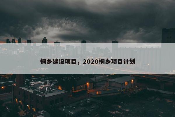 桐乡建设项目，2020桐乡项目计划