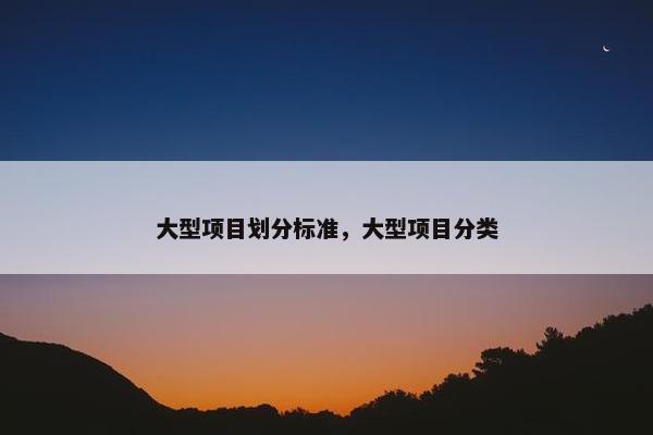 大型项目划分标准，大型项目分类