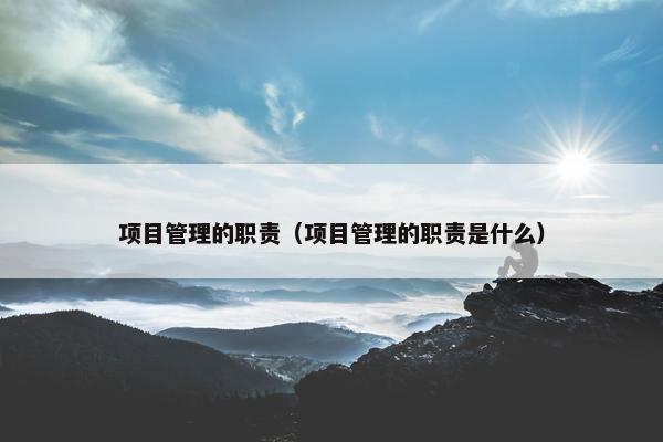 项目管理的职责（项目管理的职责是什么）