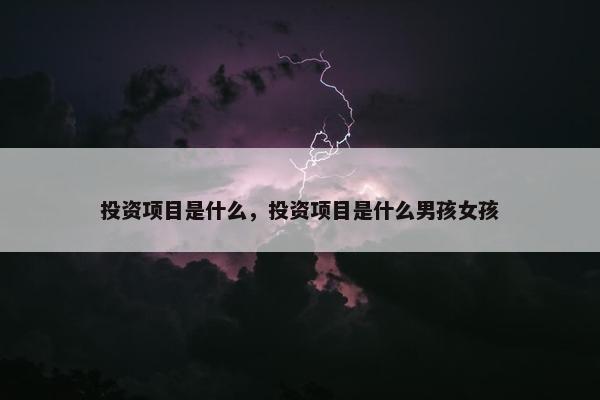 投资项目是什么，投资项目是什么男孩女孩