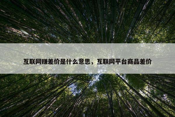 互联网赚差价是什么意思，互联网平台商品差价