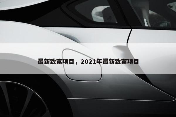 最新致富项目，2021年最新致富项目