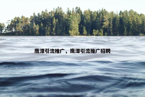 鹰潭引流推广，鹰潭引流推广招聘