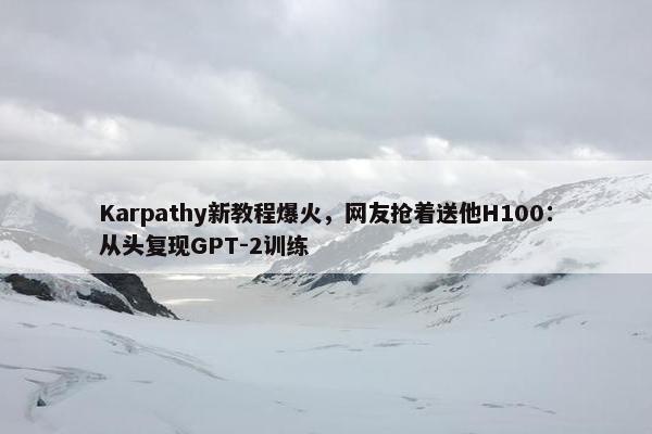 Karpathy新教程爆火，网友抢着送他H100：从头复现GPT-2训练