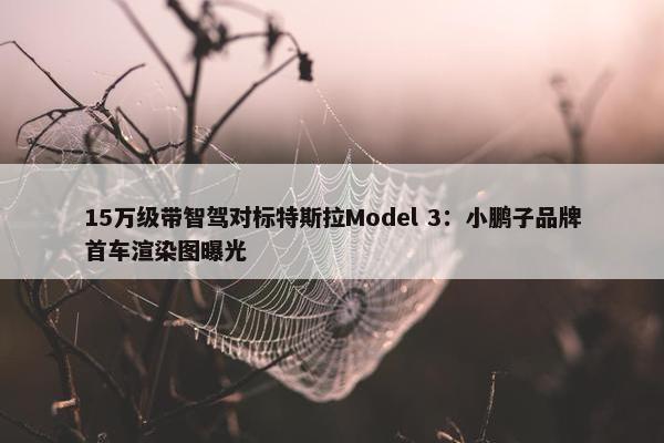 15万级带智驾对标特斯拉Model 3：小鹏子品牌首车渲染图曝光