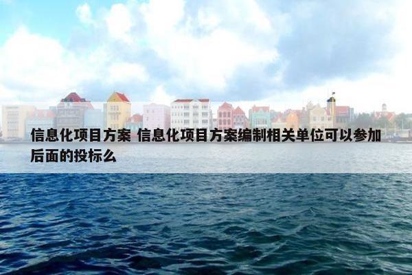 信息化项目方案 信息化项目方案编制相关单位可以参加后面的投标么