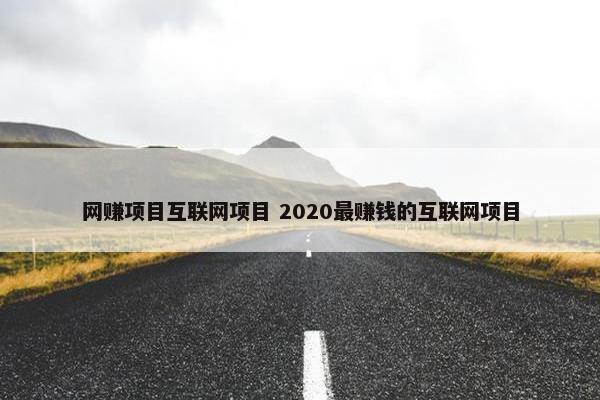 网赚项目互联网项目 2020最赚钱的互联网项目