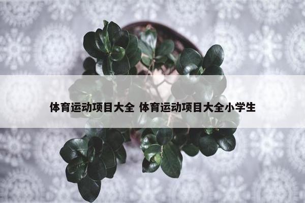 体育运动项目大全 体育运动项目大全小学生