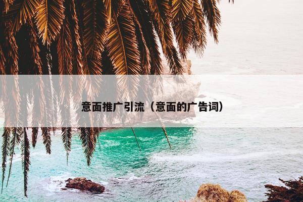 意面推广引流（意面的广告词）