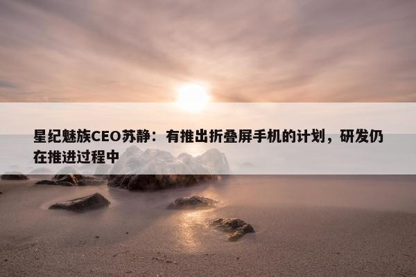 星纪魅族CEO苏静：有推出折叠屏手机的计划，研发仍在推进过程中