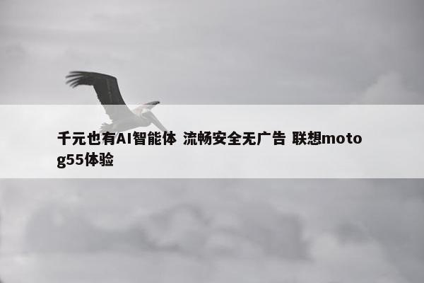 千元也有AI智能体 流畅安全无广告 联想moto g55体验