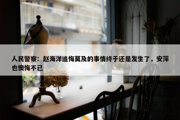 人民警察：赵海洋追悔莫及的事情终于还是发生了，安萍也懊悔不已