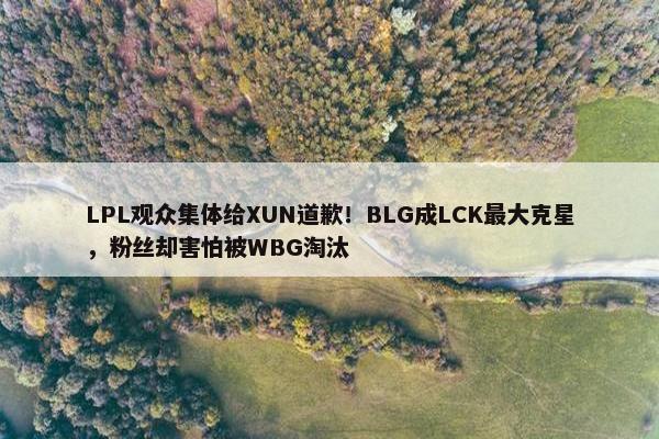 LPL观众集体给XUN道歉！BLG成LCK最大克星，粉丝却害怕被WBG淘汰